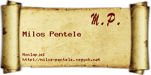 Milos Pentele névjegykártya